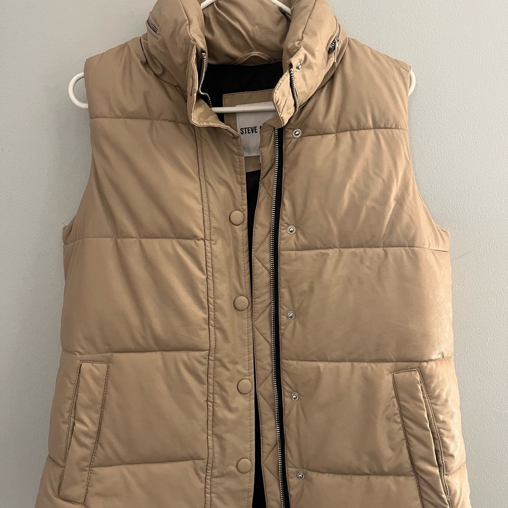 Steve Madden Camel Quilted Puffer Vest